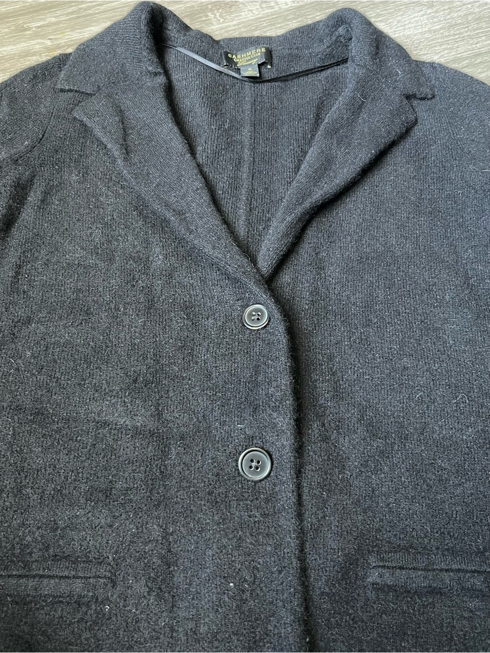 100% Cashmere Charter Club Luxury Black Cardigan- Size M - Picture 6 of 10